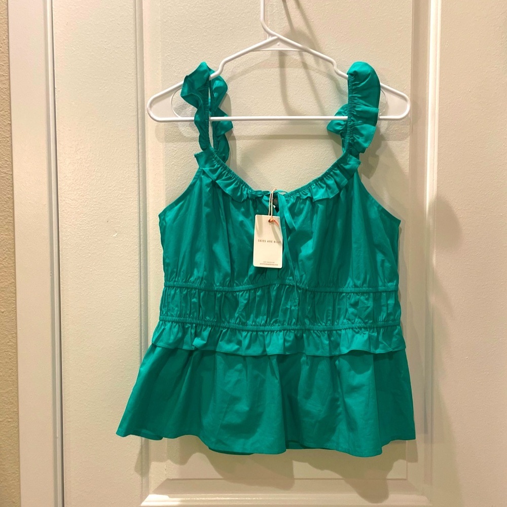 NEW…SKIES ARE BLUE from StitchFix Ruffled Smock Top - Picture 3 of 5